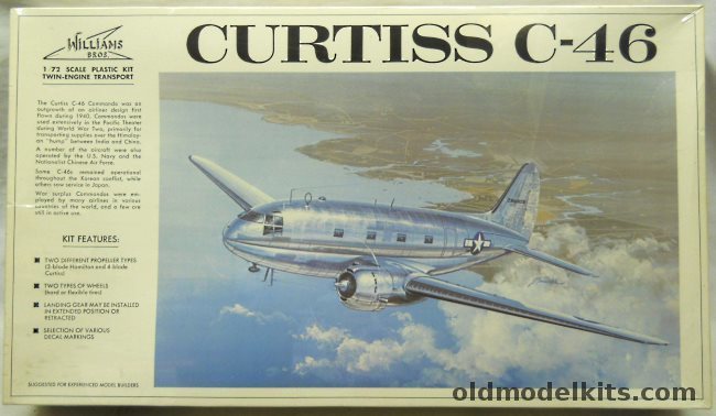 Williams Brothers 1/72 Curtiss C-46 Commando - Flying Tigers or USAAF, 72-346 plastic model kit
